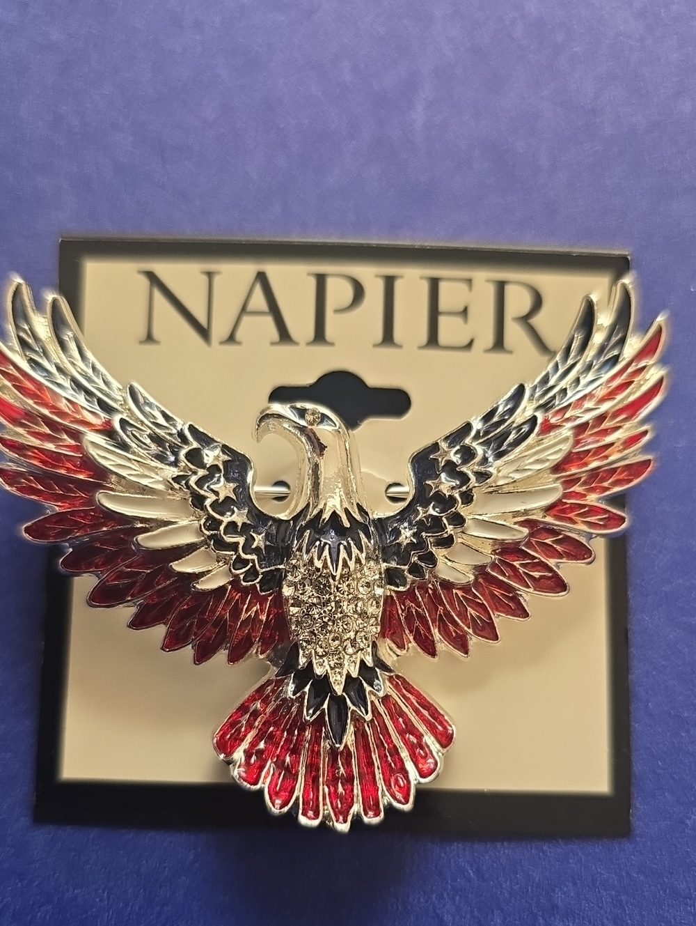 NAPIER BRAND WOMEN'S BEAUTIFUL AMERICAN EAGLE FASHION JEWELRY PIN BROOCH - Picture 9 of 13